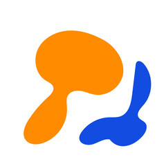 Abstract Blue Orange Shapes Design