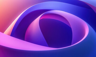 Obraz premium Futuristic Abstract Geometric Shapes Minimalist 3D Render with Gradient Lighting in Purple and Lavender