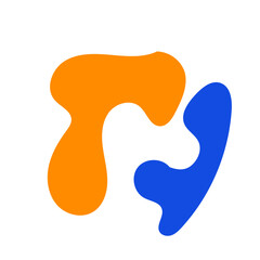 Abstract Blue Orange Shapes Design