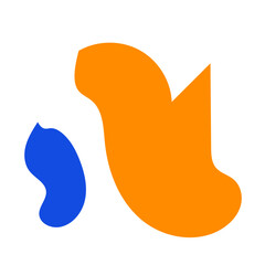 Abstract Blue Orange Shapes Design