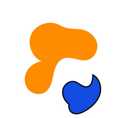 Abstract Blue Orange Shapes Design