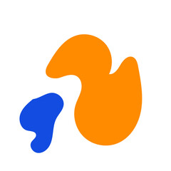 Abstract Blue Orange Shapes Design