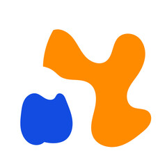 Abstract Blue Orange Shapes Design