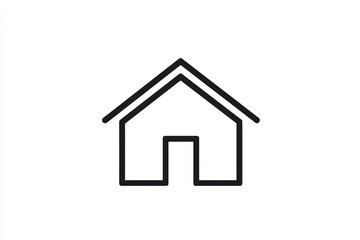 Minimalist black outline of house icon on white background