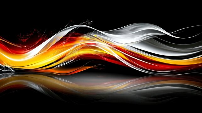 Abstract swirls of bold colors like red, yellow, and black, converging into a central point, symbolizing the focus and drive required to achieve business success.