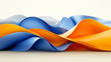 A series of dynamic, interconnected lines in vibrant shades of orange and blue, creating a sense of collaboration and achievement in business.