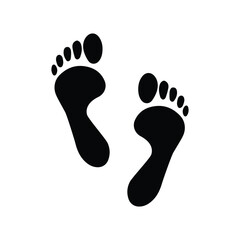 bare human feet traces icon isolated on transparent