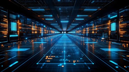 Interconnected lines and dots on a sleek black background creating a futuristic and professional look perfect for business technology-themed videos.