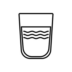 water glass icon, simple flat style, illustration, logo sign symbol pictogram template, for ui or ux isolated on white for mobile app, editable