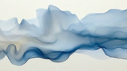 Fototapeta premium Abstract sound wave banner with moving particles in a 3D style showcasing AI technology and advanced systems for creative stock visuals and web design.