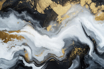 Black, White, Gray and Beige Abstract Modern Art Acrylic Canvas Painting. Brush Strokes Texture