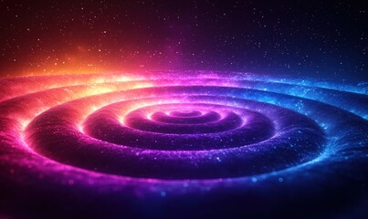 Obraz premium Futuristic Abstract Design with Concentric Circles in Blue and Purple Lighting