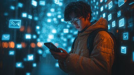 Email Marketing Digital Communication Concept for Business Promotion and Customer Engagement in Modern Office