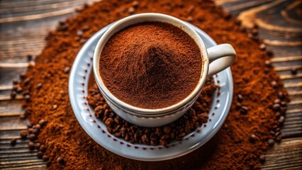 Close-up of a cup of Turkish coffee grounds for fortune telling , Turkish coffee, cup, grounds, fortune telling