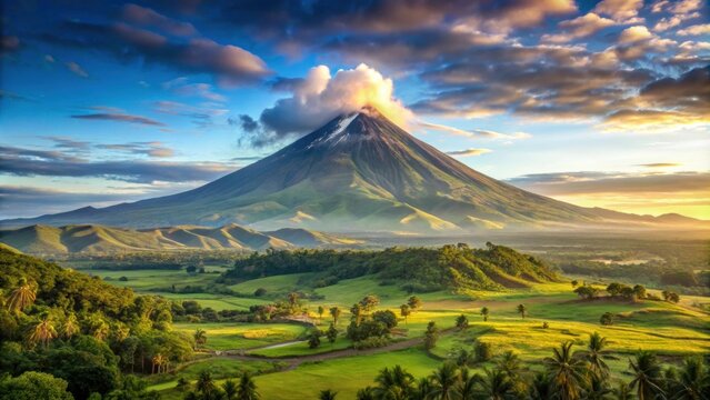 Majestic view of Mayon Volcano in the Philippines, active, volcano, Mayon, Philippines, landscape, nature, eruption, magma