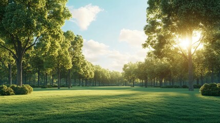World Environment Day concept featuring green grass and a blue sky in an abstract bokeh background, symbolizing natureâ€™s beauty and the importance of environmental conservation.