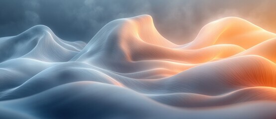 Elegant Smooth Grey Gradient Background Abstract Silk Drapery Textiles Design