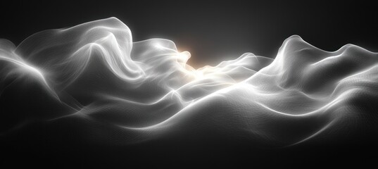 Abstract Black and White Gradient Background with Soft Lighting and Textured Noise