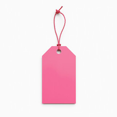 Blank Pink Label Tag with Smooth Surface and Secure Tie, Perfect for Organization –Etiqueta Rosa en Blanco con Superficie Suave y Cinta de Sujeción Segura