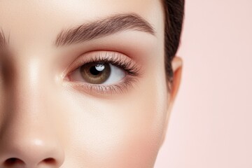Naklejka premium A woman with brown hair and brown eyes