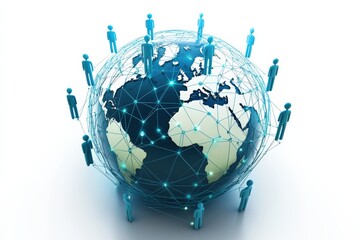 Connecting people globally world map infographic digital environment aerial view networking concept