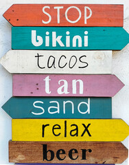 Funny sign of mexican vacations