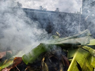 Open burning garbage 