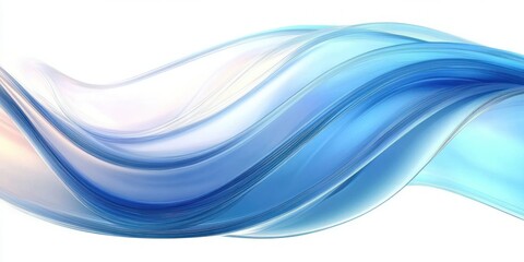 Futuristic Abstract Design with Translucent Curves in Blue and White