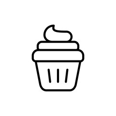 Cup cake icon vector. Cup cake sign and symbol