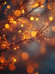Abstract Golden Background Image with Sparkling Lights and Glowing Shimmering Effects
