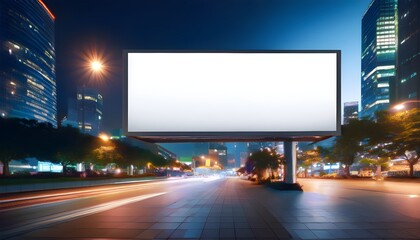 Create a billboard mockup with a sleek, modern advertisement design, showcased in an urban