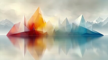 Virtual city rendered in abstract modern perspective, blending digital architecture and vibrant colors to create a futuristic backdrop for innovative design themes.