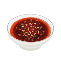 Vector Illustration Logo Clipart spicy seasoning chili oil on a white bowl