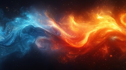 Abstract Fire and Ice Swirling Background with Vibrant Patterns