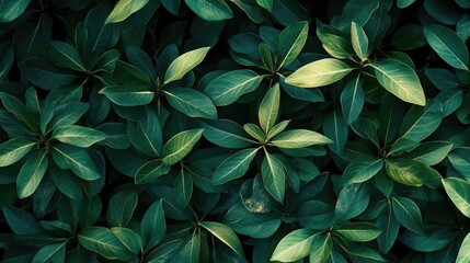 Lush Green Leaves of Tropical Plants in Natural Outdoor Setting