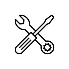 Repair tools icon vector. tool sign and symbol. setting icon. Wrench and screwdriver. Service