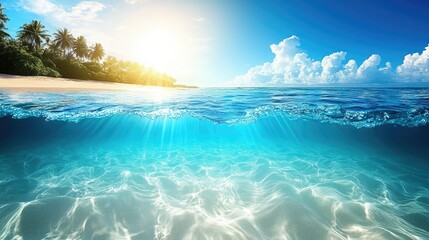 Serene Tropical Paradise with Crystal Clear Water and Sunny Skies