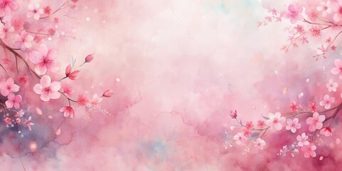 Soft watercolor background with spring abstract art in pink cherry blossom colors, spring, watercolor,background, abstract