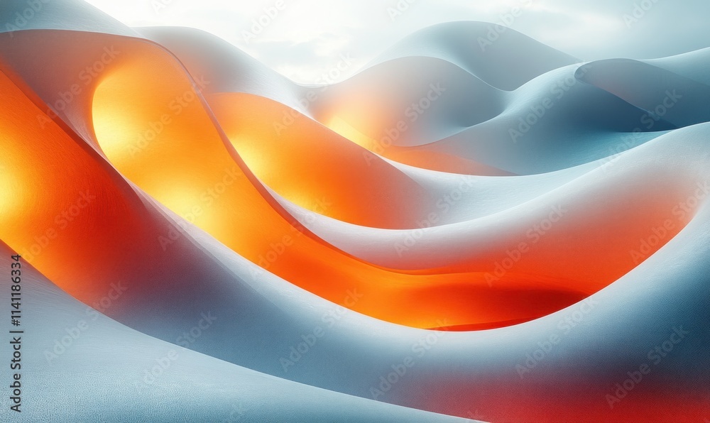 Aufkleber three dimensional abstract curves colorful minimalist design