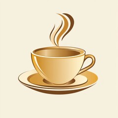 A stylized illustration of a coffee cup with steam, representing warmth and comfort.