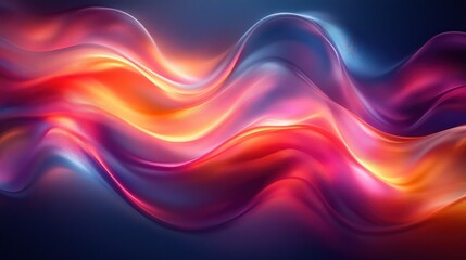 Obraz premium Vibrant Abstract Fluid Design with Swirling Shapes in Iridescent Colors and Soft Ambient Lighting