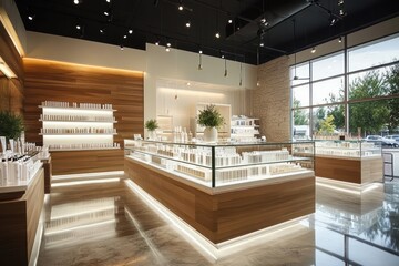 cannabis dispensary modern architecture luxury interior product display contemporary design