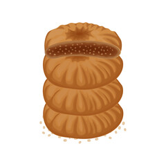 Vector Illustration Logo Clipart pile of a dried figs