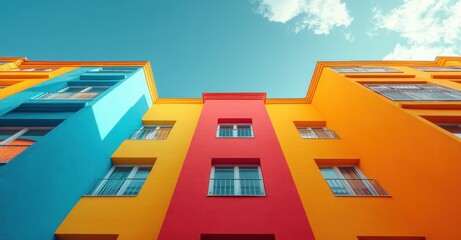 Contemporary Urban Residential Architecture Colorful Condos Geometric Design Investment