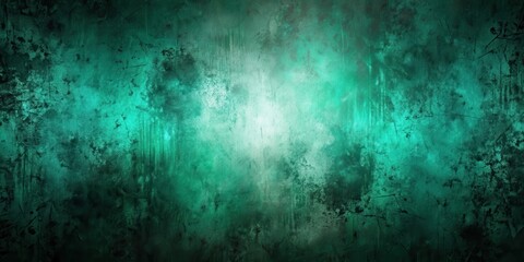 Fototapeta premium Black green teal abstract background with grungy texture and bright light, perfect for a creative design project, abstract