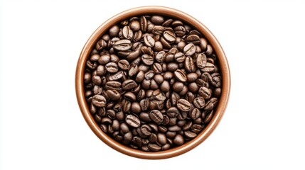 Fototapeta premium Tasty coffee in cup isolated on white, top view