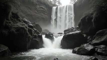 waterfall in the mountains