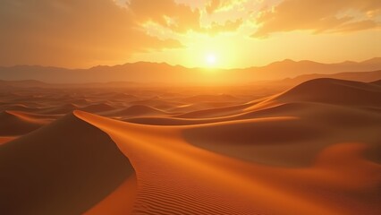 sunset over the desert