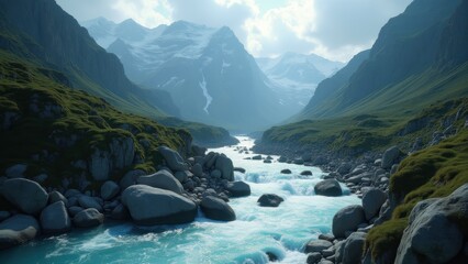 glacier in the mountains