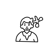 Hair cutting icon
